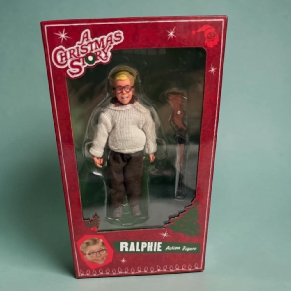 A Christmas Story Ralphie Action Figure with BB Gun Holiday Movie Collectible